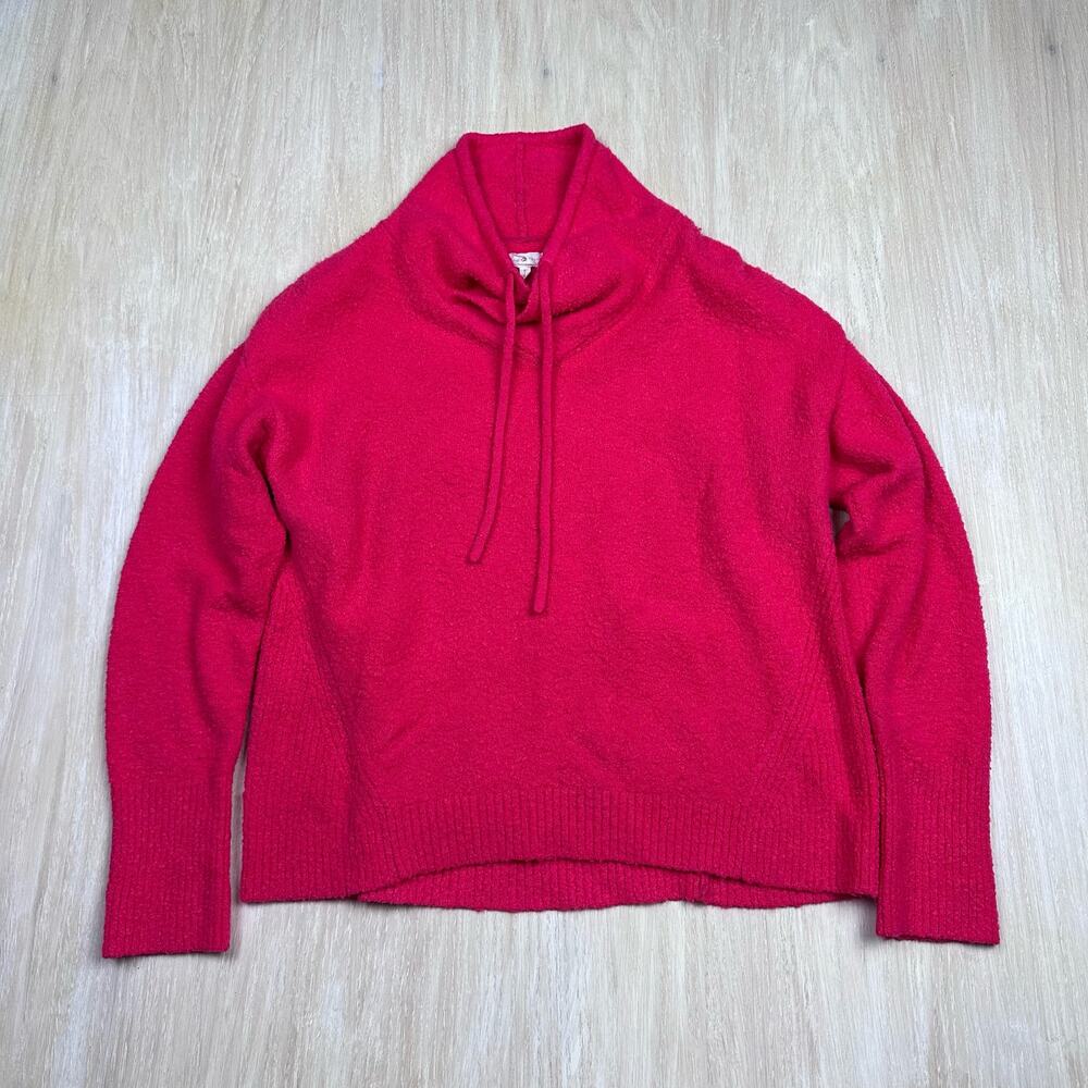 Lou & Grey Neon Pink Funnel Neck Oversized Cozy Knit Pullover Sweater Small